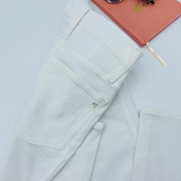 NWOT MADEWELL 10” HIGH RISE SKINNY CROP WHITE HIGH WAISTED BUTTON SKINNG JEANS - Picture 5 of 9